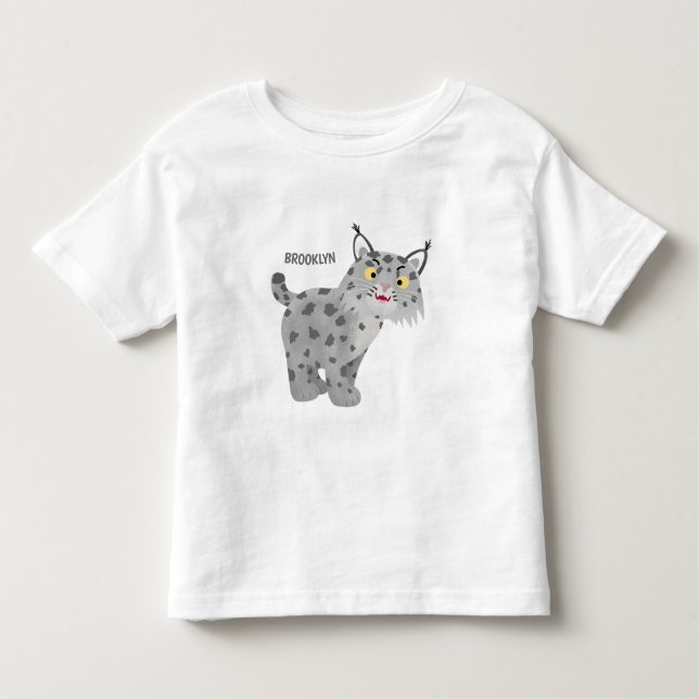 Cute elak bobcat lynx-tecknad t shirt (Framsida)