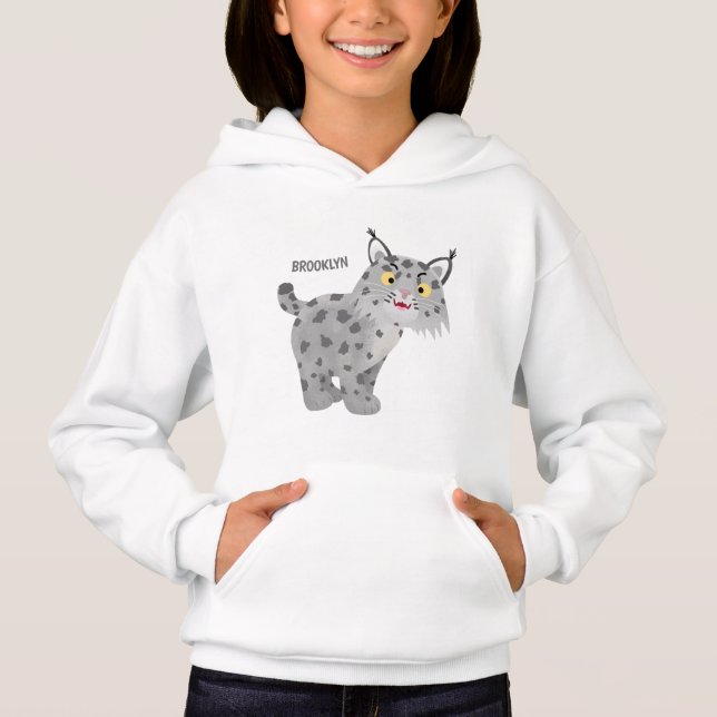 Cute elak bobcat lynx-tecknad t shirt (Framsida)