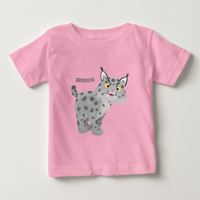 Cute elak bobcat lynx-tecknad t shirt (Framsida)