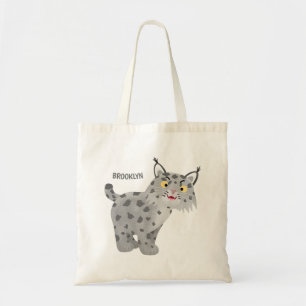 Cute elak bobcat lynx-tecknad tygkasse