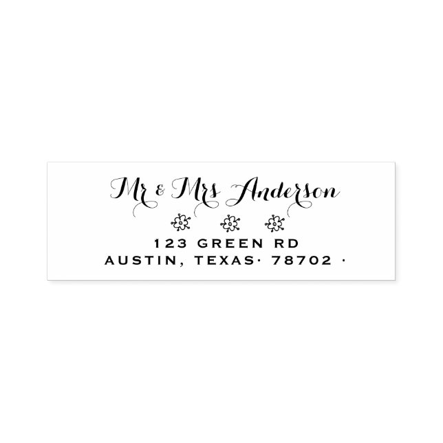 Cute Elderblomma | Returadress Rubber Frimärke Självfärgande Stämpel (Design)