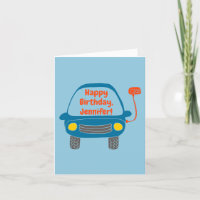 Cute Electric Car Personlig Birthday