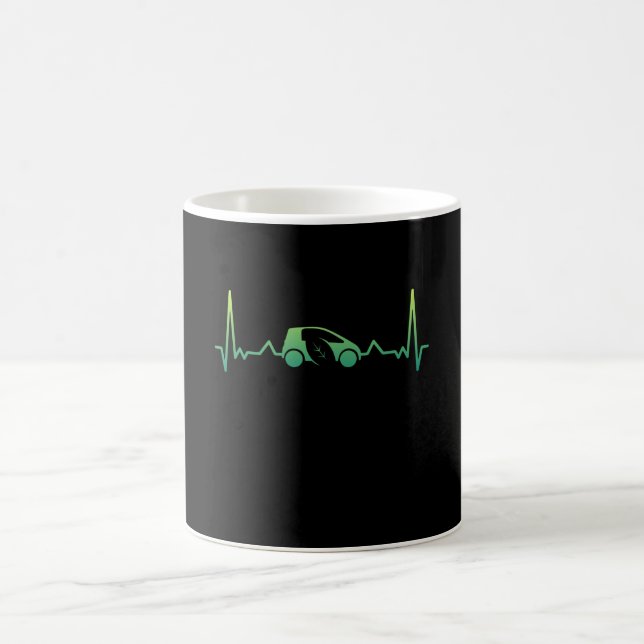 Cute Electric Fordon Car Heartslag Gift EV Kaffemugg (Center)