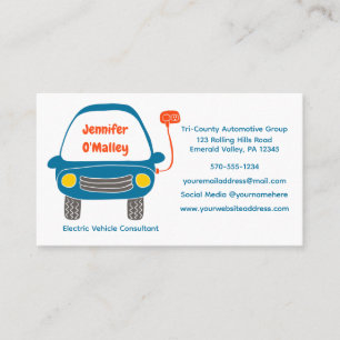 Cute Electric Fordon, Rideshare Car Driver Anpassn Visitkort