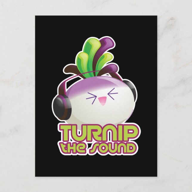 Cute Electronic Dance Music Turnip Pun Vykort (Framsida)