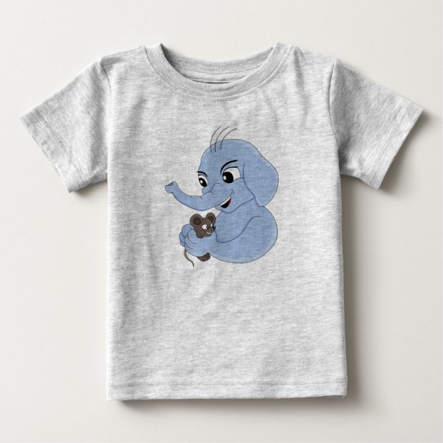 Cute elefant tecknad baby T-Shirt (Framsida)