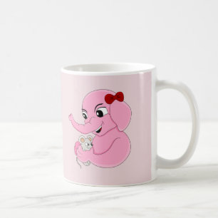 Cute elefant tecknad kaffe mugg