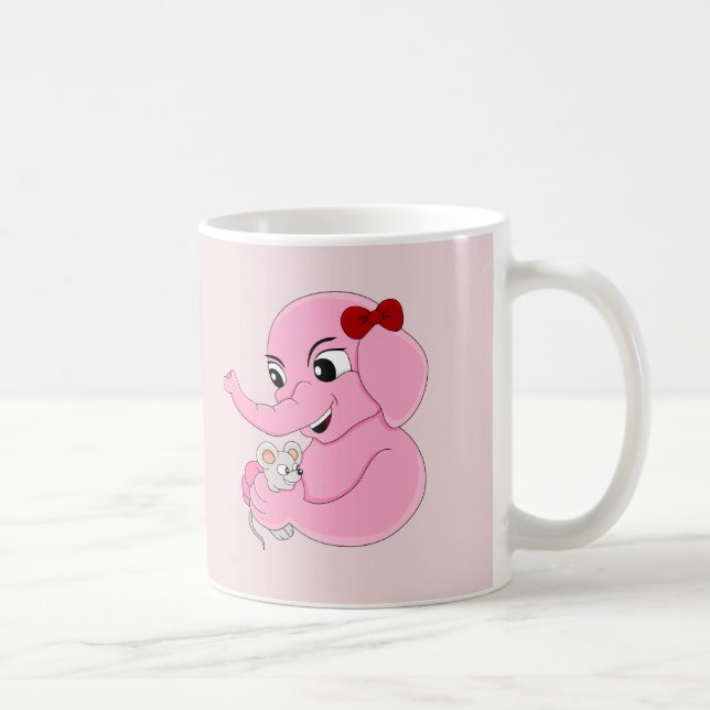 Cute elefant tecknad kaffe mugg (Höger)