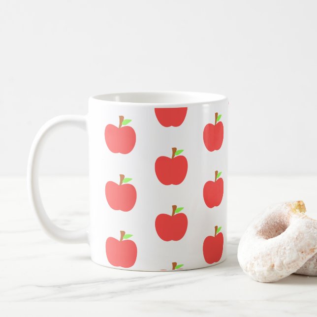 Cute Elegant Apple Mönster Kaffemugg (Med munk)