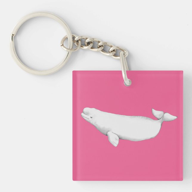 Cute Elegant Beluga Whale Bok Illustration Rosa (Framsidan)