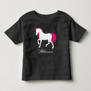 Cute Elegant Black White & Shock rosa Horse Add Na T Shirt