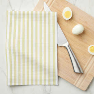 Cute Elegant Blek Goldenrod och White Stripe Kökshandduk