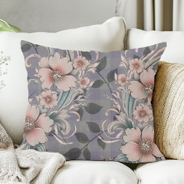 Cute Elegant Blommigt Gingam Mönster Kudde