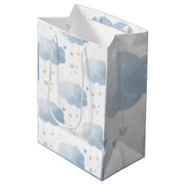 Cute Elegant Blue Ivory Clouds Stars Boy Shower
