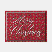 Cute & Elegant Boho Hearts Red Vintage Mönster