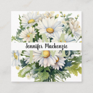 Cute Elegant-Daisy Fyrkantigt Visitkort