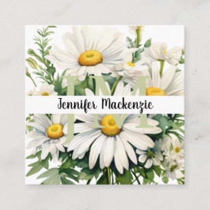 Cute Elegant-Daisy Fyrkantigt Visitkort
