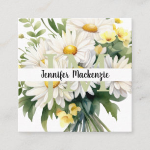 Cute Elegant-Daisy Fyrkantigt Visitkort