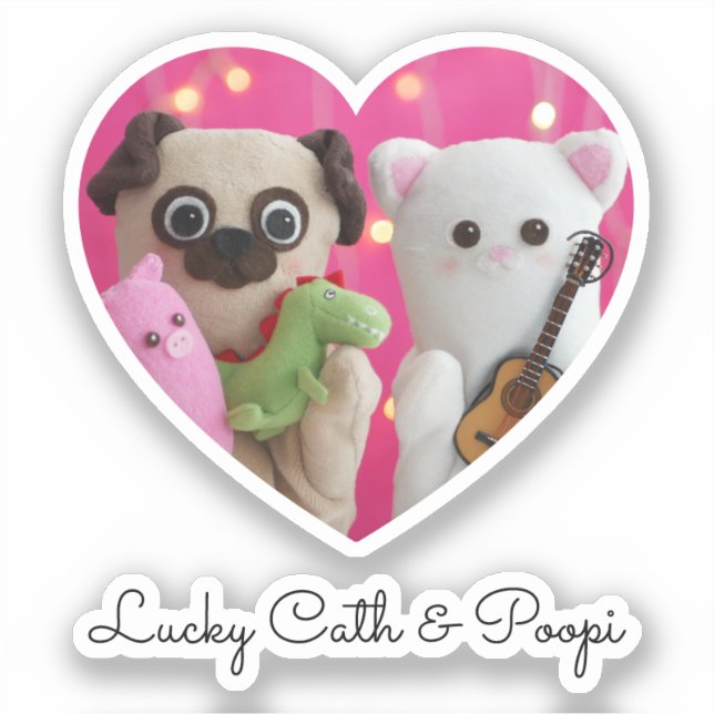 Cute Elegant - enkelt minimalistiskt hjärtfoto Klistermärken (Framsida)