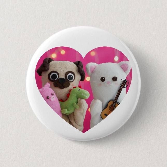 Cute Elegant - enkelt minimalistiskt hjärtfoto Knapp (Framsida)