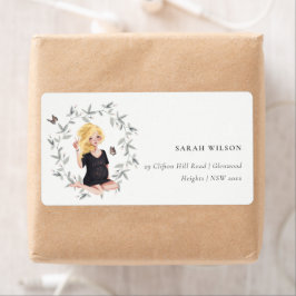 Cute Elegant Expect Women Foliage Address Label Fraktsedel