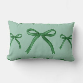 Cute elegant grönt bow mönster lumbarkudde