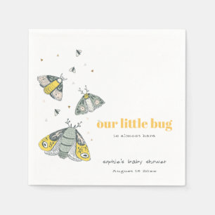 Cute Elegant Gult Grått Little Kryp Baby Shower Pappersservett