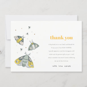 Cute Elegant Gult Grått Little Kryp Baby Shower Tack Kort