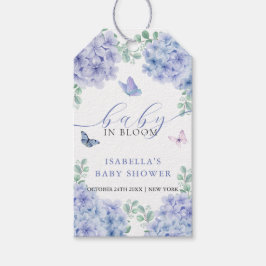 Cute Elegant Hydrangea Blommigt Garden Baby Shower Presentetikett