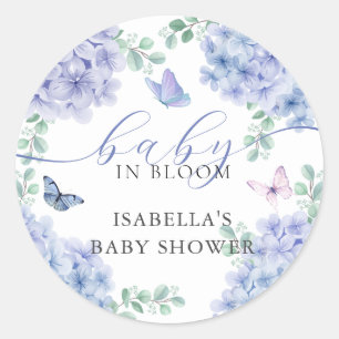 Cute Elegant Hydrangea Blommigt Garden Baby Shower Runt Klistermärke