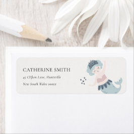 CUTE ELEGANT LITTLE ROSA BLUE SJÖJUNGFRU ADRESS RETURADRESS ETIKETT