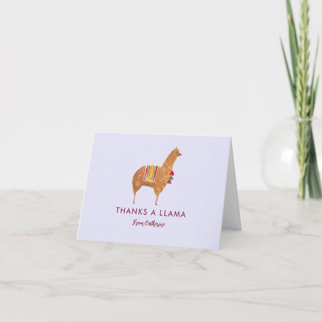 Cute Elegant Llama Alpaca Hand-Illustrated Animal Tack Kort (Framsida)