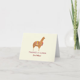 Cute Elegant Llama Alpaca Hand-Illustrated Animal Tack Kort