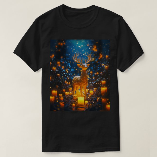 Cute Elegant Magic Reindeer T Shirt (Design framsida)