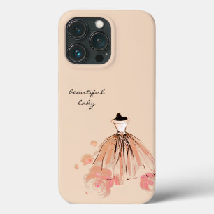 Cute Elegant Modern Girly Rosa Flowers and Dress