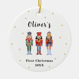 Cute Elegant Nutcracker Baby Beist Jul Julgransprydnad Keramik