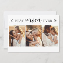 Cute Elegant Photo Collage Mors dag Card