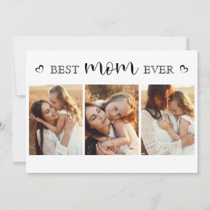 Cute Elegant Photo Collage Mors dag Card Julkort