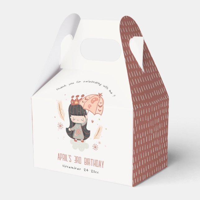 Cute Elegant Rust Boho Princess på Clouds Birthday Presentaskar (Framsidan Sidan)