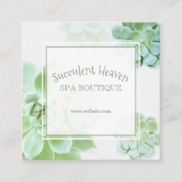 Cute Elegant Succulent Fyrkantigt Visitkort