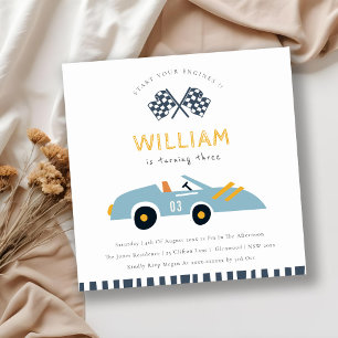 Cute Elegant Tävling-bilbarn i alla åldrar Födelse Inbjudningar