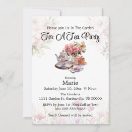 Cute Elegant Tea Party/Anpassa gruppinbjudan Inbjudningar