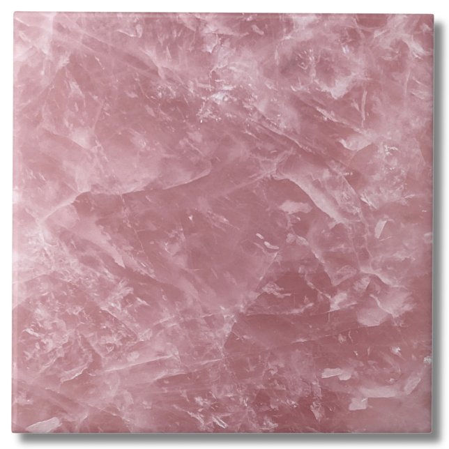 Cute Elegant Trendig Baby Rosa ros Quartz Crystal Kakelplatta (Cute Elegant Trendy Baby Pink Rose Quartz Crystal Ceramic Tile)