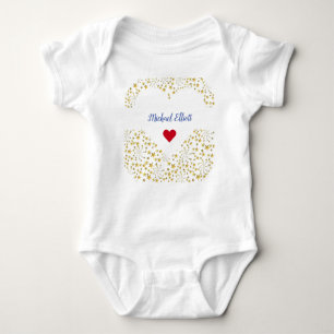 Cute Elegant Trendig Guld Stars Namn Hearts T Shirt