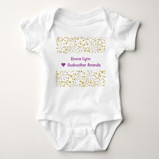 Cute Elegant Trendig Guld Stars Namn Kärlek Godmor T Shirt (Framsida)