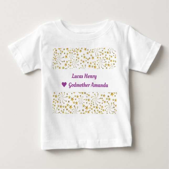 Cute Elegant Trendig Guld Stars Namn Kärlek Godmor T Shirt (Framsida)