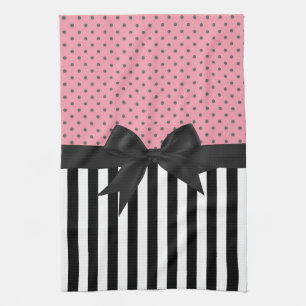 Cute elegant trendig rand polka dots mönster kökshandduk