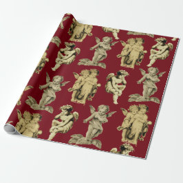 Cute Elegant Vintage Winged Cherub Änglar Presentpapper