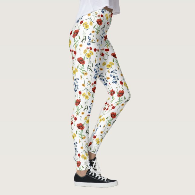 Cute Elegant Wildblommor på White Leggings (Höger)