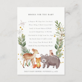 Cute Elegant Woodland Animal Bokar for Baby Shower Tilläggskort